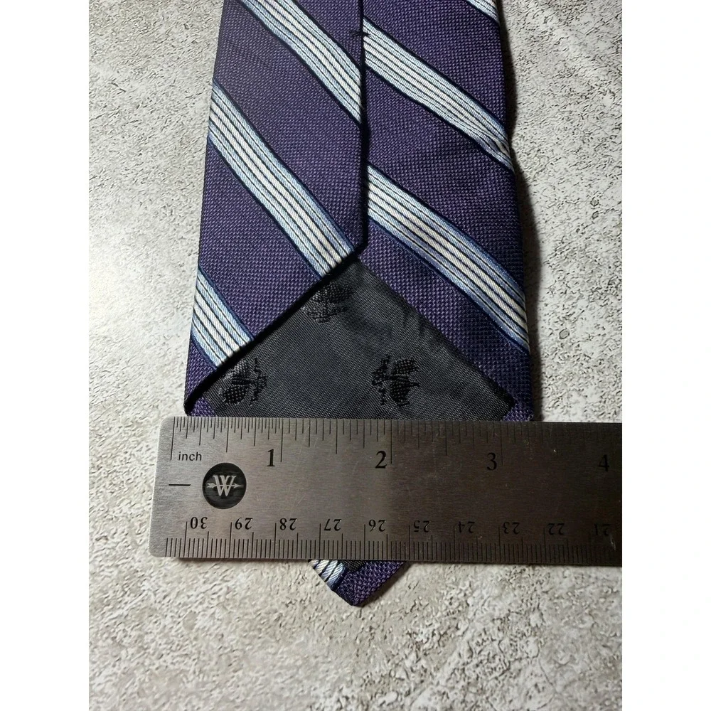 Brooks Brothers 100% Silk Tie Mens One Size Purple Blue Striped Pointed Necktie